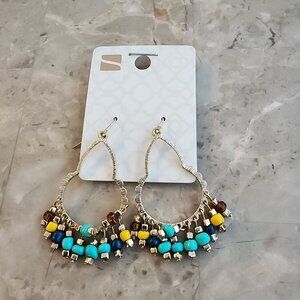 Stony Multi-Color Beaded Chandelier Earrings